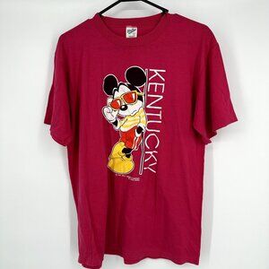 Mickey Mouse Shirt Vintage 80's Size Large‎ Kentucky Pink